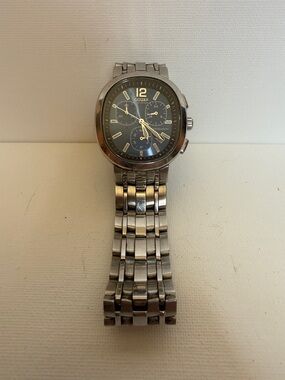 Citizen Men's Stainless Steel Silver Watch with Blue Dial